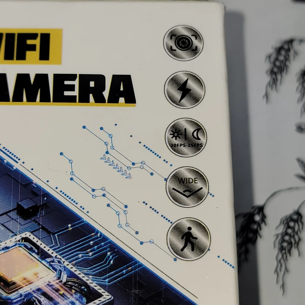 Black WiFi Camera with USB Cable